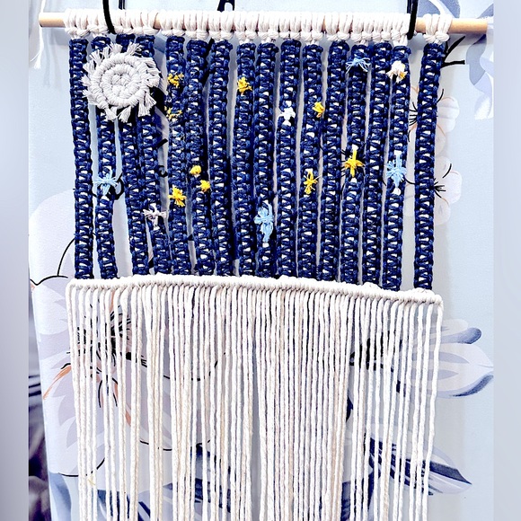 NEW @SouL_EmbEllisH Handwoven Stary-Night Constellation Inspired Macramé Wall Pc - Picture 4 of 15